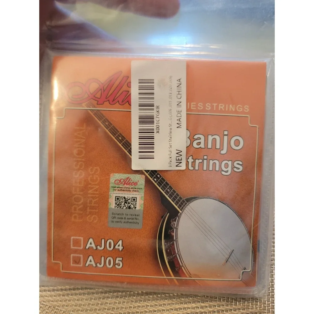 Alice AJ05 5-String Banjo Strings Set Plated Steel Coated Copper Alloy E5V1